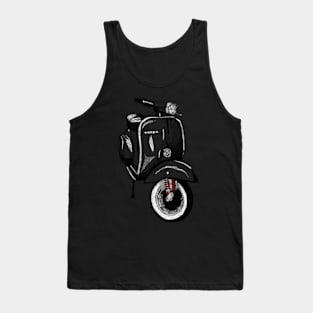 Vespa scratched and scrumble line art Tank Top